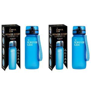 Water Bottle Blue 21 Oz Sports Chug Lid Plastic Leak Proof Gym Fitness Travel D1